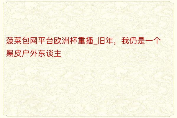 菠菜包网平台欧洲杯重播_旧年，我仍是一个黑皮户外东谈主